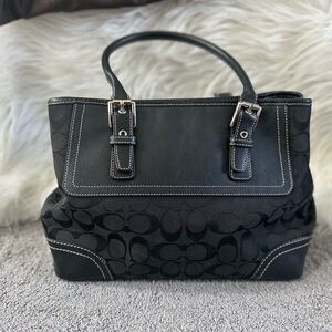 Coach Black Signature Tote Bag